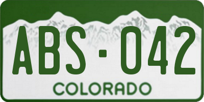 CO license plate ABS042