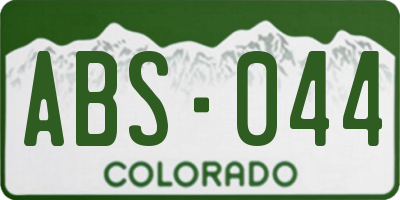 CO license plate ABS044
