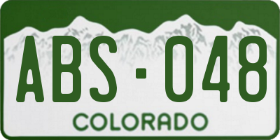 CO license plate ABS048