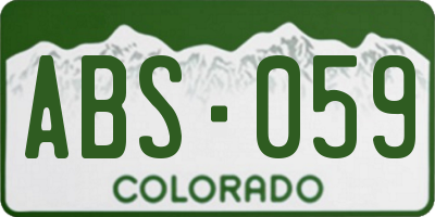CO license plate ABS059