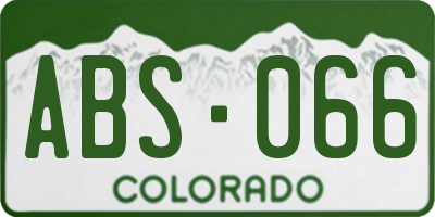 CO license plate ABS066