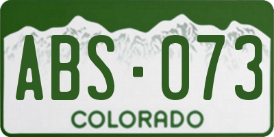 CO license plate ABS073