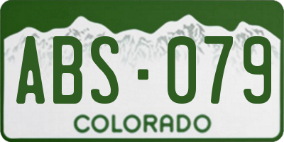 CO license plate ABS079