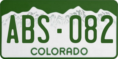 CO license plate ABS082
