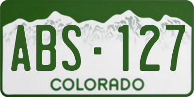 CO license plate ABS127