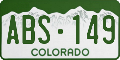 CO license plate ABS149