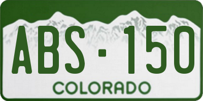 CO license plate ABS150