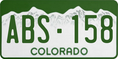 CO license plate ABS158