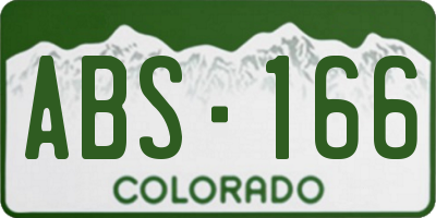 CO license plate ABS166
