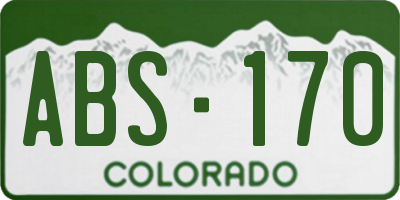 CO license plate ABS170