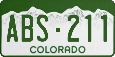 CO license plate ABS211