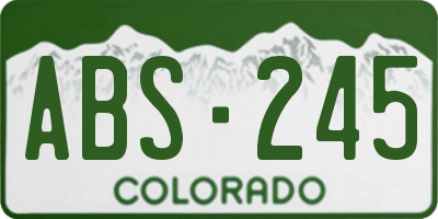 CO license plate ABS245