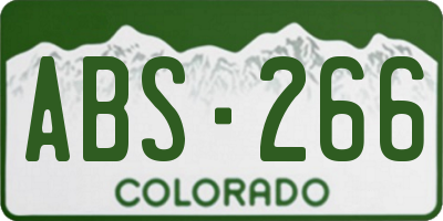 CO license plate ABS266