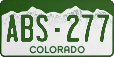 CO license plate ABS277