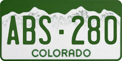 CO license plate ABS280