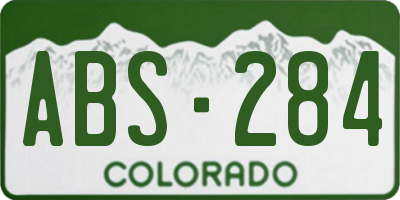 CO license plate ABS284