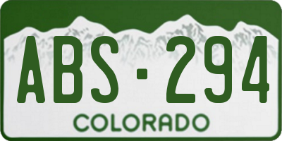 CO license plate ABS294