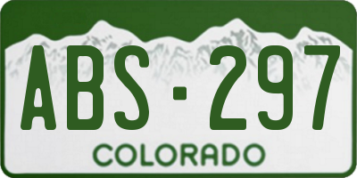 CO license plate ABS297