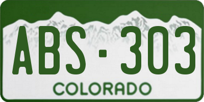 CO license plate ABS303