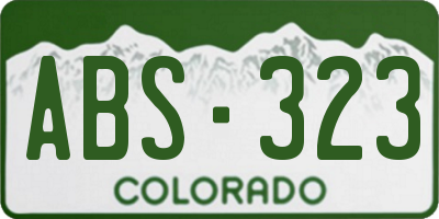 CO license plate ABS323