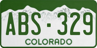 CO license plate ABS329