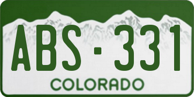 CO license plate ABS331