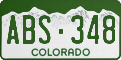 CO license plate ABS348