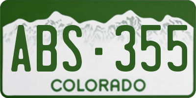 CO license plate ABS355