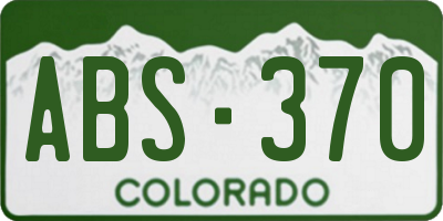 CO license plate ABS370