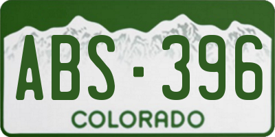 CO license plate ABS396