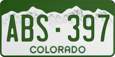 CO license plate ABS397