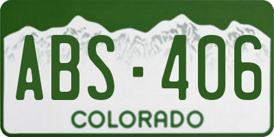CO license plate ABS406
