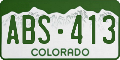 CO license plate ABS413