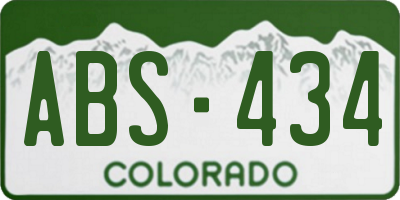 CO license plate ABS434