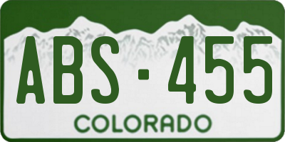 CO license plate ABS455