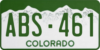 CO license plate ABS461