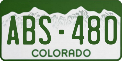 CO license plate ABS480