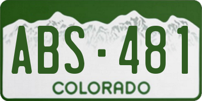 CO license plate ABS481