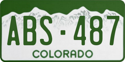 CO license plate ABS487