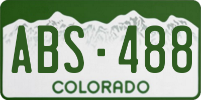 CO license plate ABS488