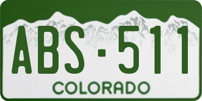 CO license plate ABS511