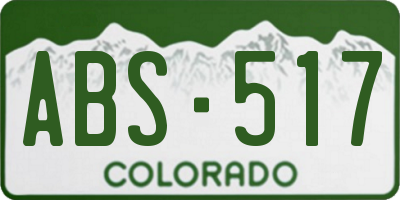 CO license plate ABS517