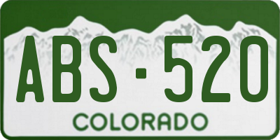 CO license plate ABS520