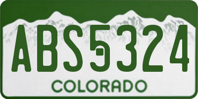 CO license plate ABS5324