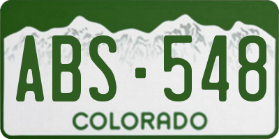 CO license plate ABS548
