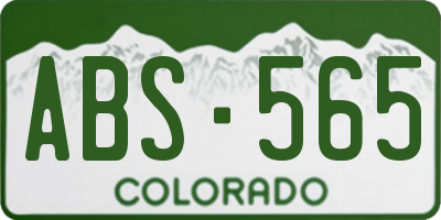 CO license plate ABS565
