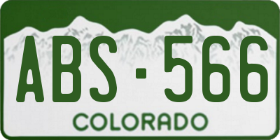 CO license plate ABS566