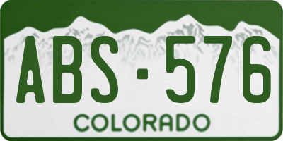 CO license plate ABS576