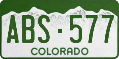 CO license plate ABS577