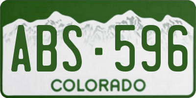 CO license plate ABS596